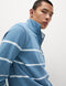 Pure Cotton Striped Half Zip Sweatshirt